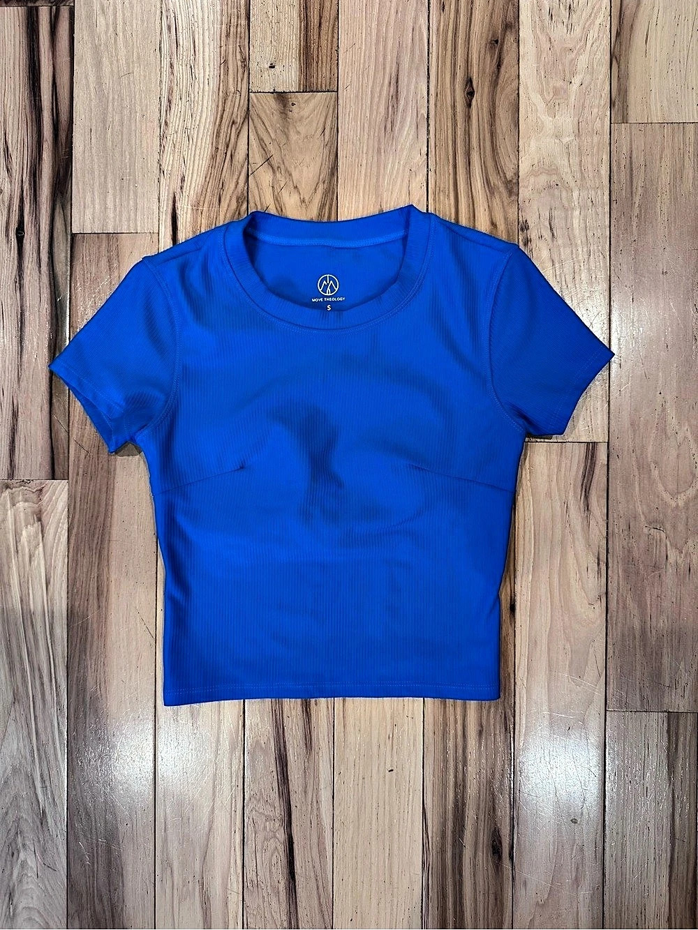 Move Theology Royal Blue Ribbed Cutout Athletic Top - Size Small